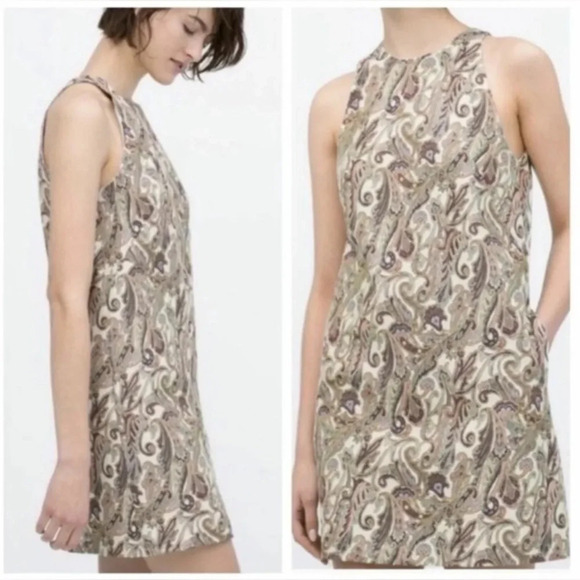 ZARA Paisley  Print Dress - Picture 1 of 8